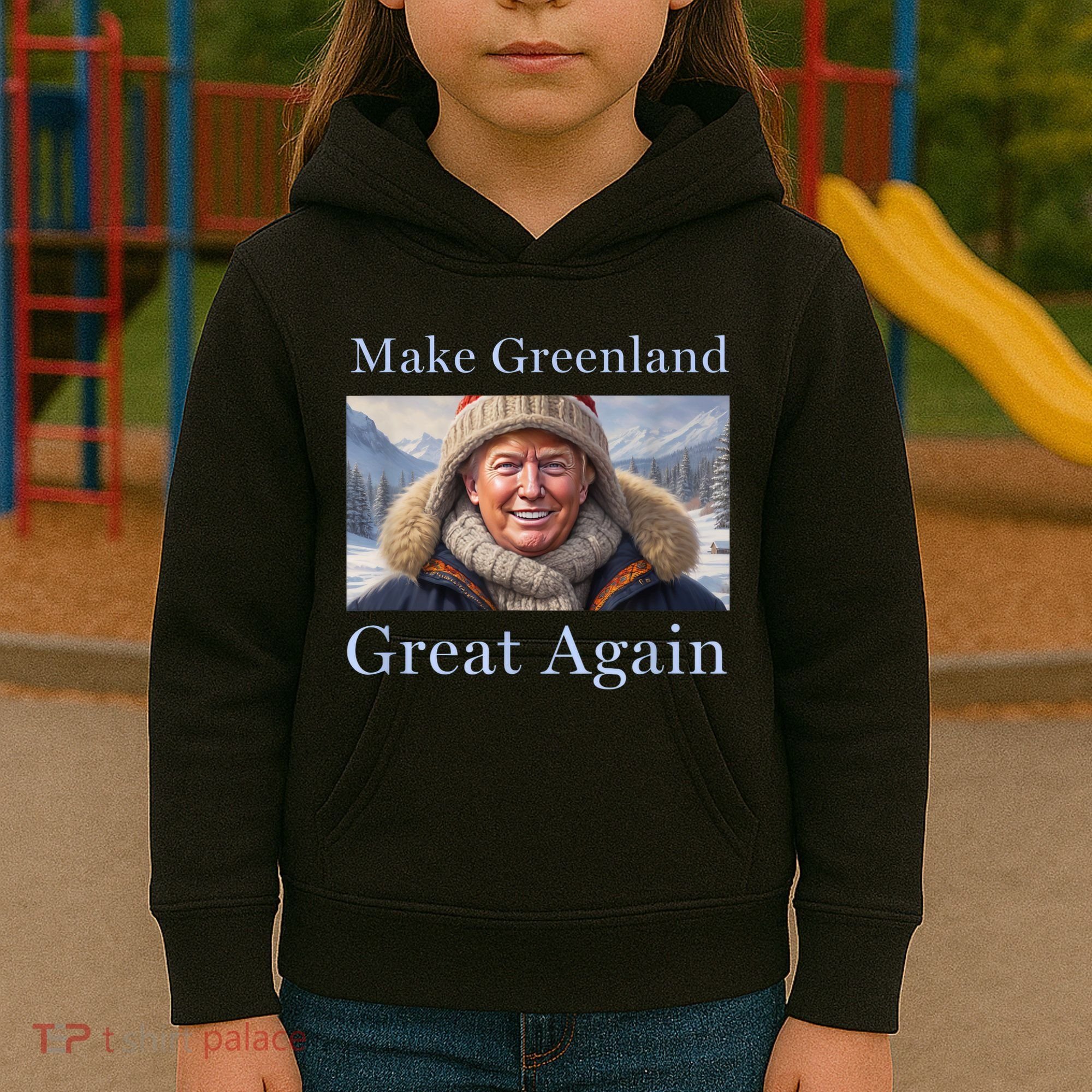 Donald Trump Greenland Funny Conservative Maga Kids Hoodie