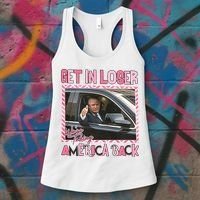 Donald Trump Get In Loser We Are Taking America Back Funny Trump Women's Tank Top thumb 3