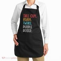 Dude Tall Guy Beard Twins Purple Hoser Funny Apron thumb 2