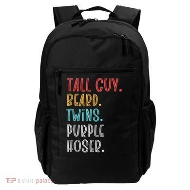 Dude Tall Guy Beard Twins Purple Hoser Funny Backpack