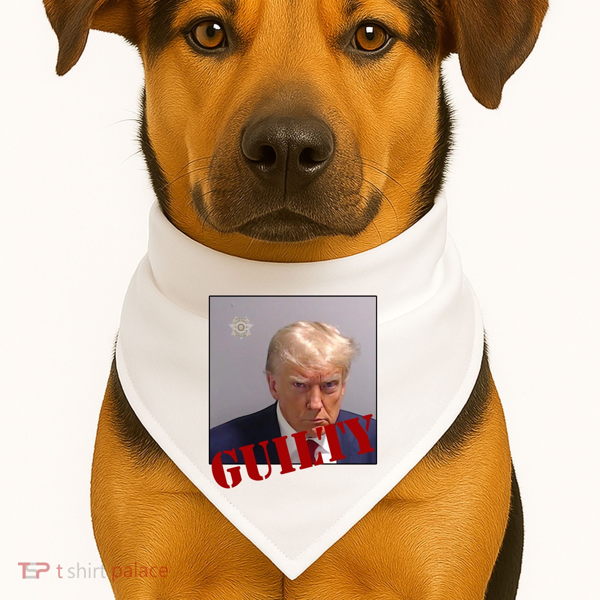 Donald Trump Guilty Mugshot USA-Made Doggie Bandana