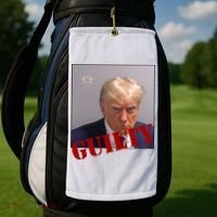 Donald Trump Guilty Mugshot Golf Towel thumb 2