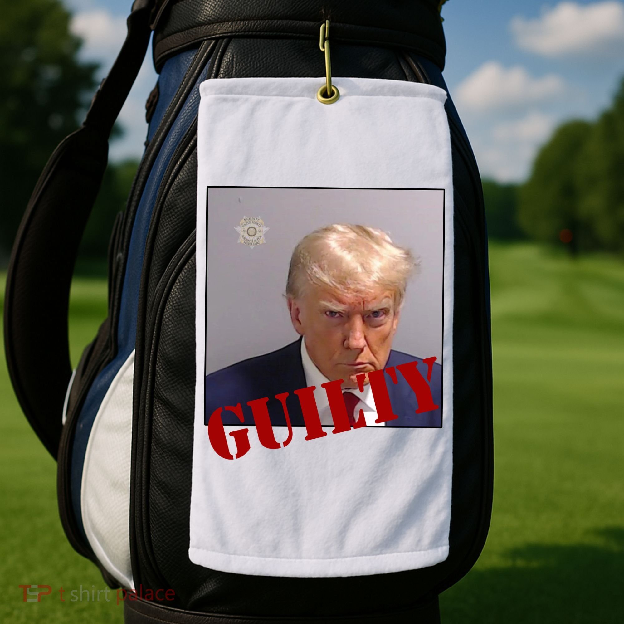 Donald Trump Guilty Mugshot Golf Towel