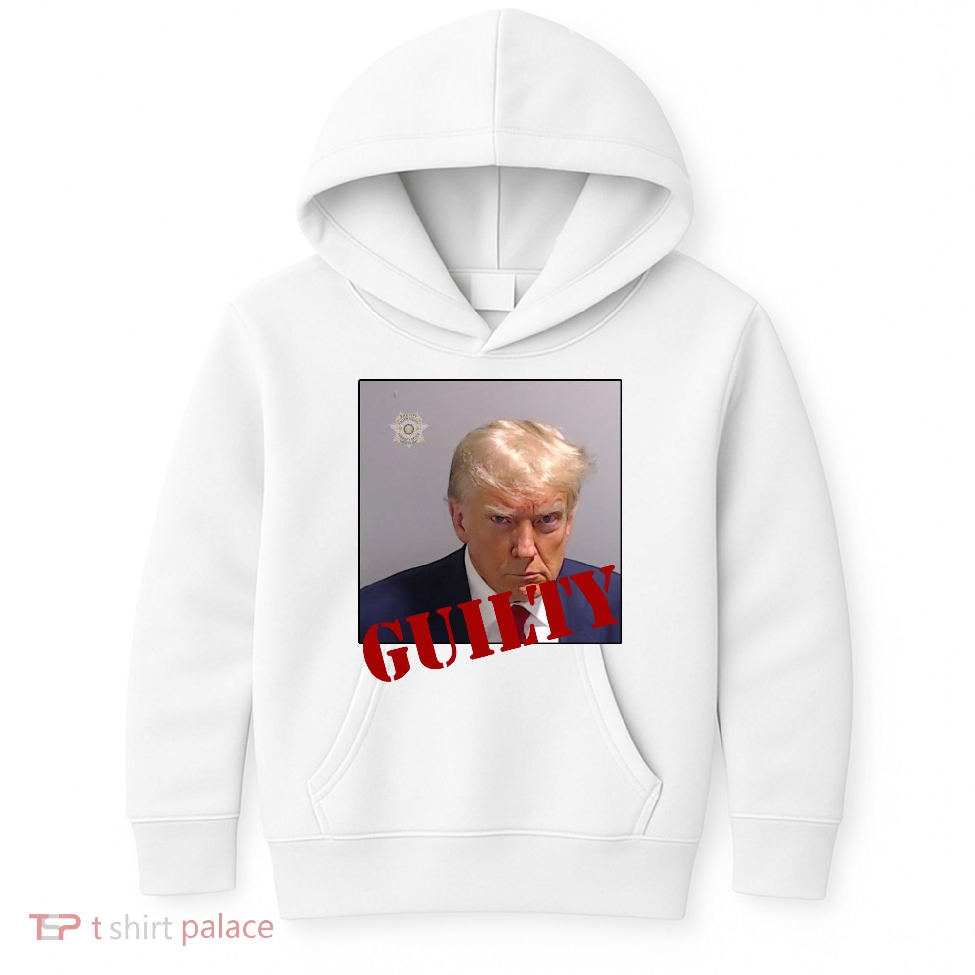 Donald Trump Guilty Mugshot Kids Hoodie
