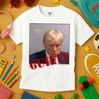 Donald Trump Guilty Mugshot Kids T-Shirt thumb 3