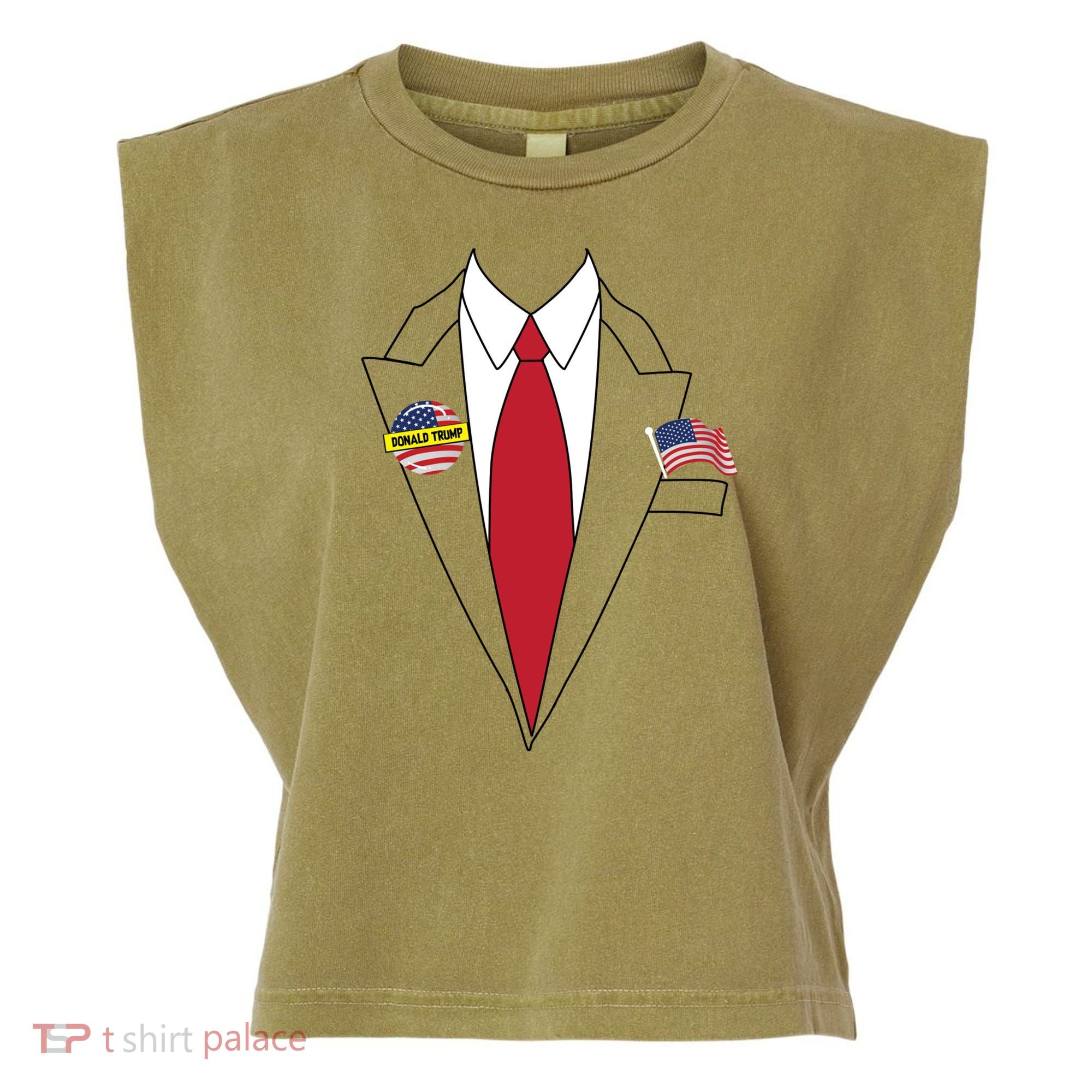 Donald Trump Halloween Costume Cute President Gift Garment-Dyed Women's Muscle Tee