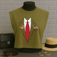 Donald Trump Halloween Costume Cute President Gift Garment-Dyed Women's Muscle Tee thumb 3