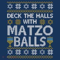 Deck The Halls With Matzo Balls Chanukkah Ugly Hanukkah T-Shirt thumb 7