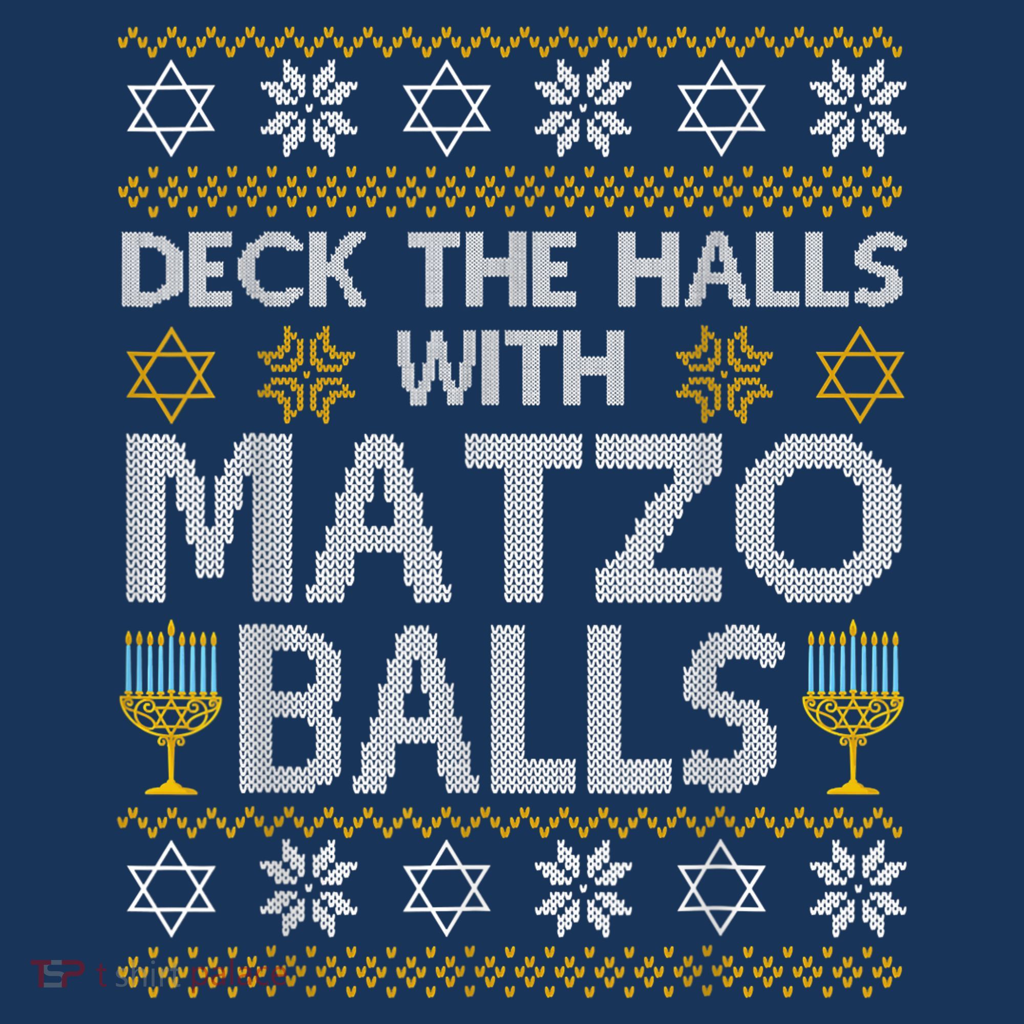 Deck The Halls With Matzo Balls Chanukkah Ugly Hanukkah Women's Tank Top