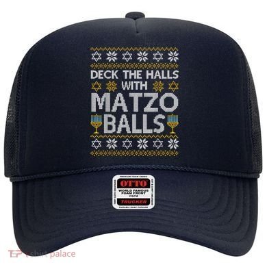 Deck The Halls With Matzo Balls Chanukkah Ugly Hanukkah Hat