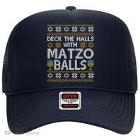 Deck The Halls With Matzo Balls Chanukkah Ugly Hanukkah Hat thumb 0