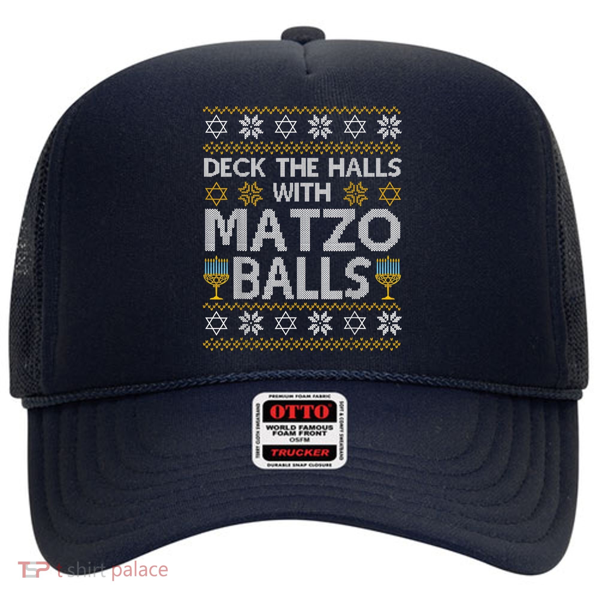 Deck The Halls With Matzo Balls Chanukkah Ugly Hanukkah Hat