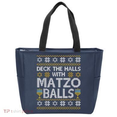 Deck The Halls With Matzo Balls Chanukkah Ugly Hanukkah Tote Bag