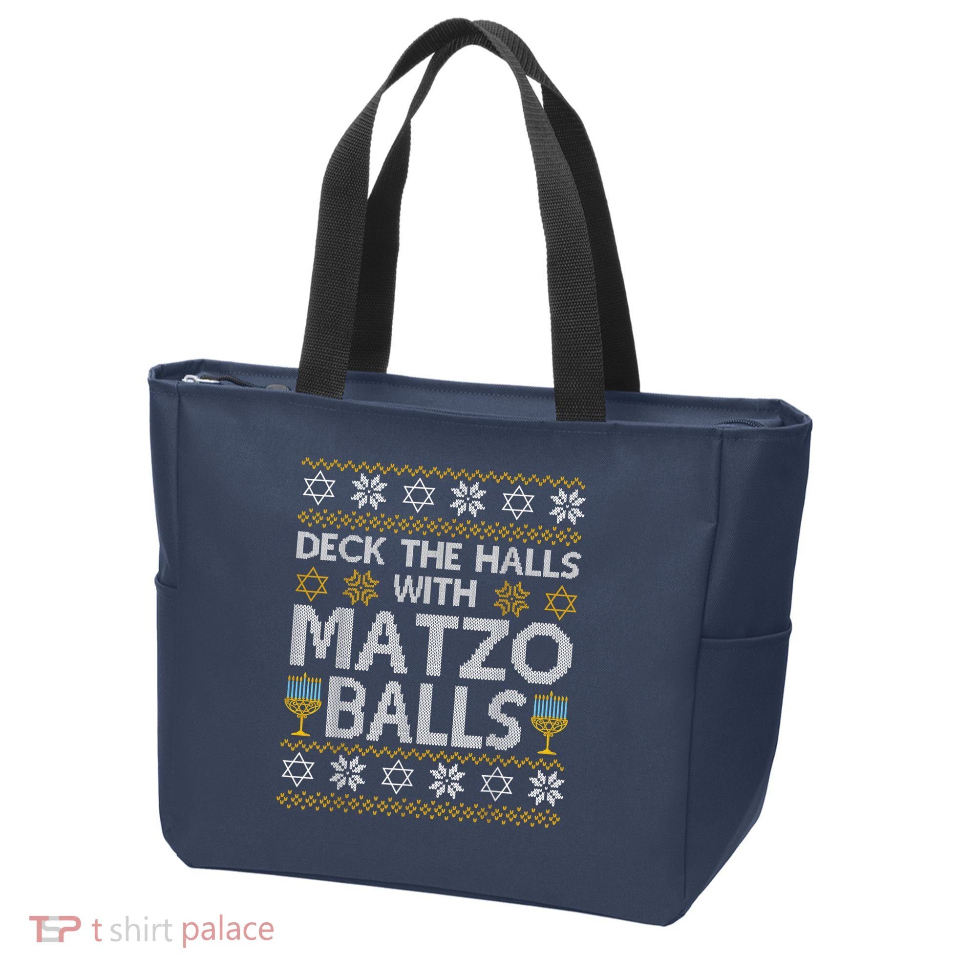 Deck The Halls With Matzo Balls Chanukkah Ugly Hanukkah Tote Bag