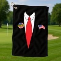 Donald Trump Halloween Costume Cute President Gift Golf Towel thumb 1
