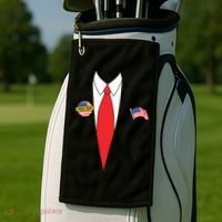 Donald Trump Halloween Costume Cute President Gift Golf Towel thumb 2