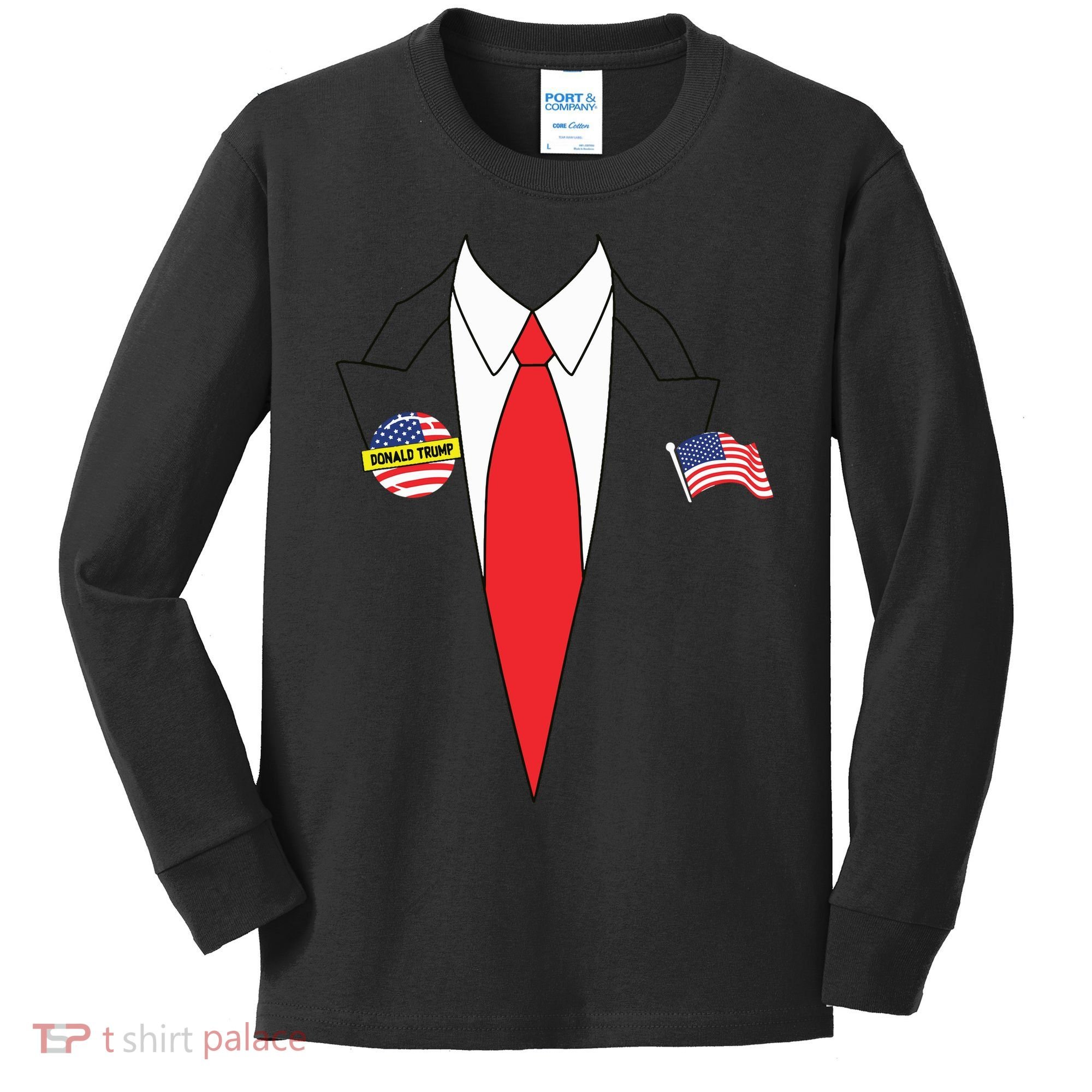 Donald Trump Halloween Costume Cute President Gift Kids Long Sleeve Shirt