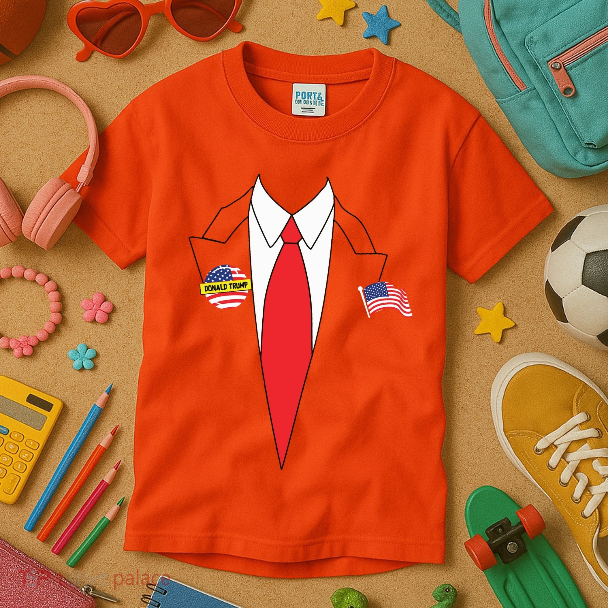 Donald Trump Halloween Costume Cute President Gift Kids T-Shirt
