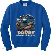 Daddysaurus The Heartwarming Majesty Of Real Fathers Meaningful Gift Kids Sweatshirt thumb 0
