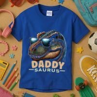 Daddysaurus The Heartwarming Majesty Of Real Fathers Meaningful Gift Kids T-Shirt thumb 3