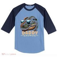 Daddysaurus The Heartwarming Majesty Of Real Fathers Meaningful Gift Raglan Baseball Sleeve Shirt thumb 0