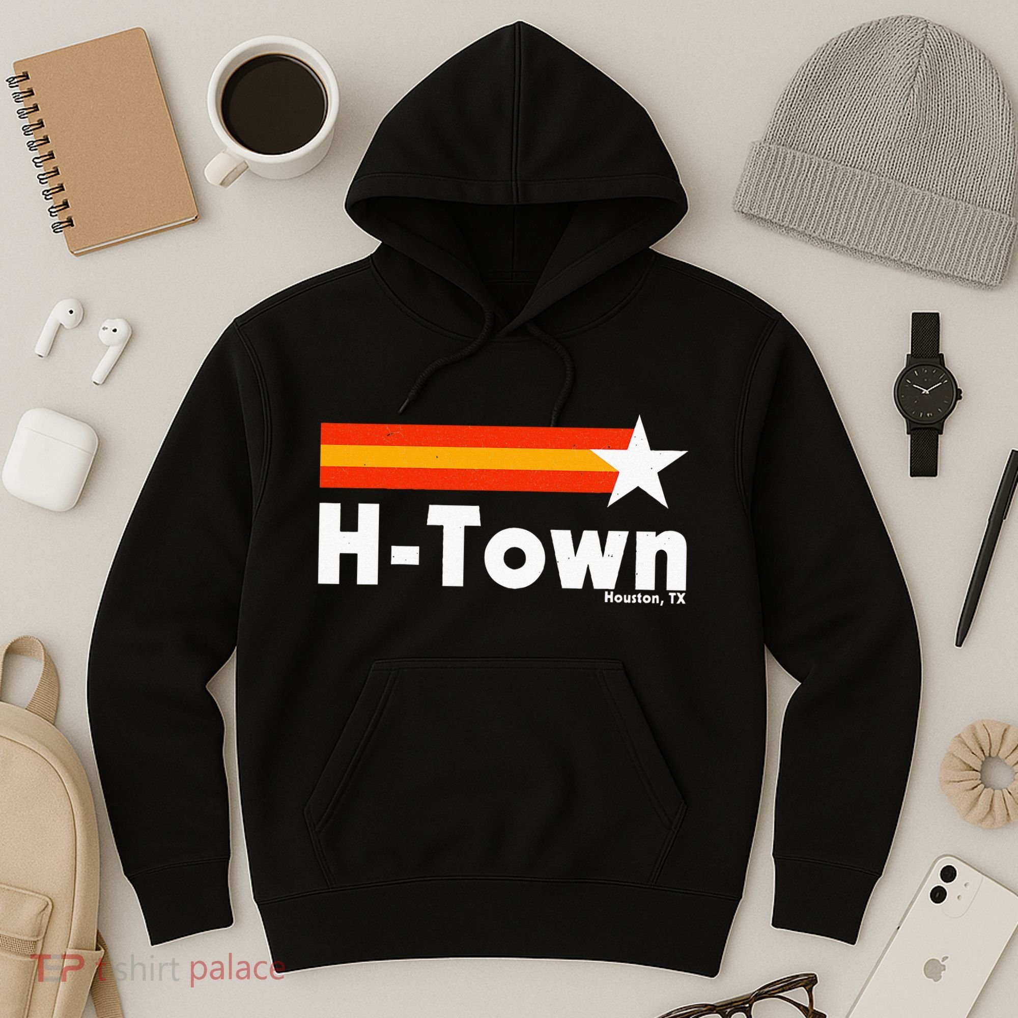 Distressed Town Houston Texas Strong Retro Houston Hoodie