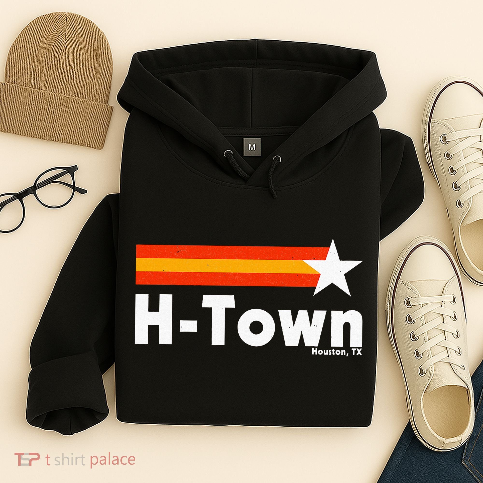 Distressed Town Houston Texas Strong Retro Houston Hoodie