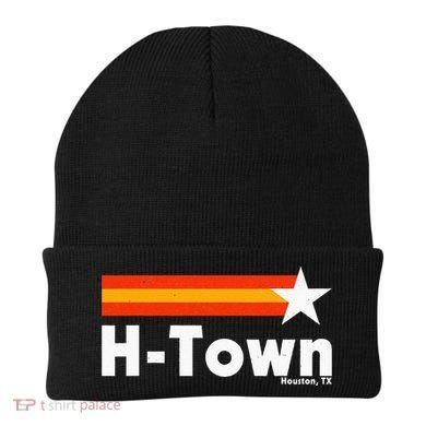 Distressed Town Houston Texas Strong Retro Houston Beanie