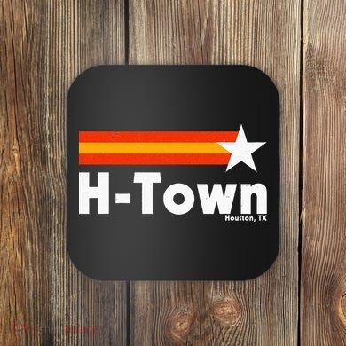 Distressed Town Houston Texas Strong Retro Houston Coaster