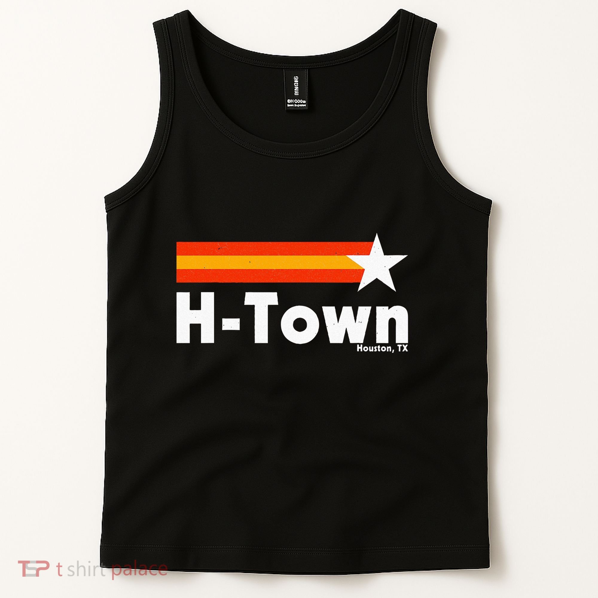 Distressed Town Houston Texas Strong Retro Houston Tank Top