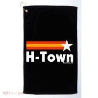 Distressed Town Houston Texas Strong Retro Houston Golf Towel thumb 0