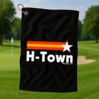 Distressed Town Houston Texas Strong Retro Houston Golf Towel thumb 1