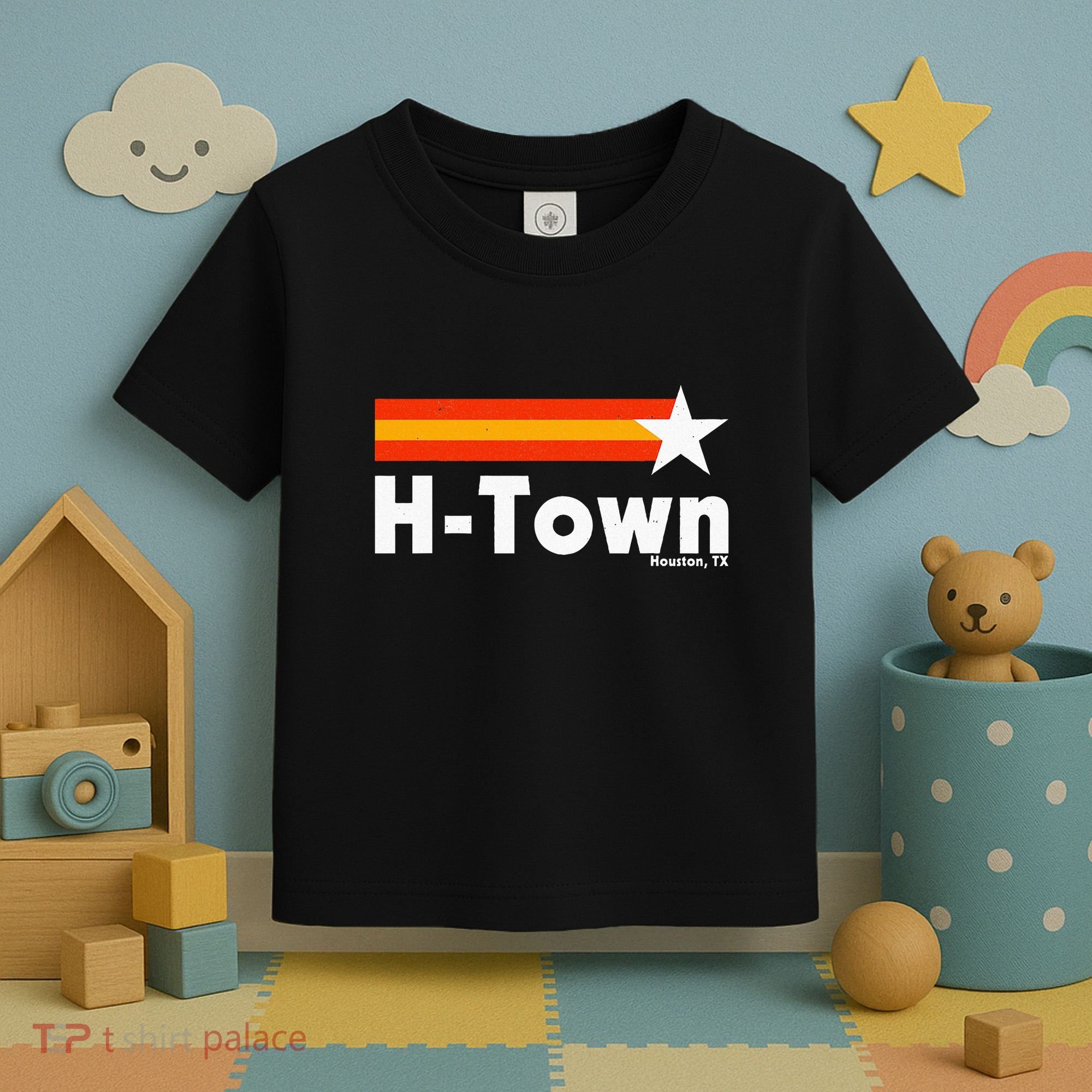 Distressed Town Houston Texas Strong Retro Houston Toddler T-Shirt