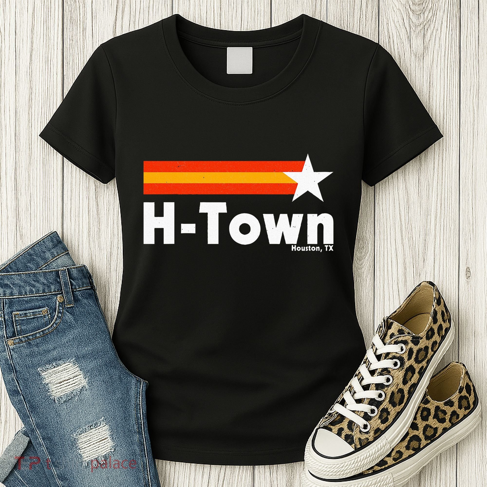 Distressed Town Houston Texas Strong Retro Houston Women's T-Shirt