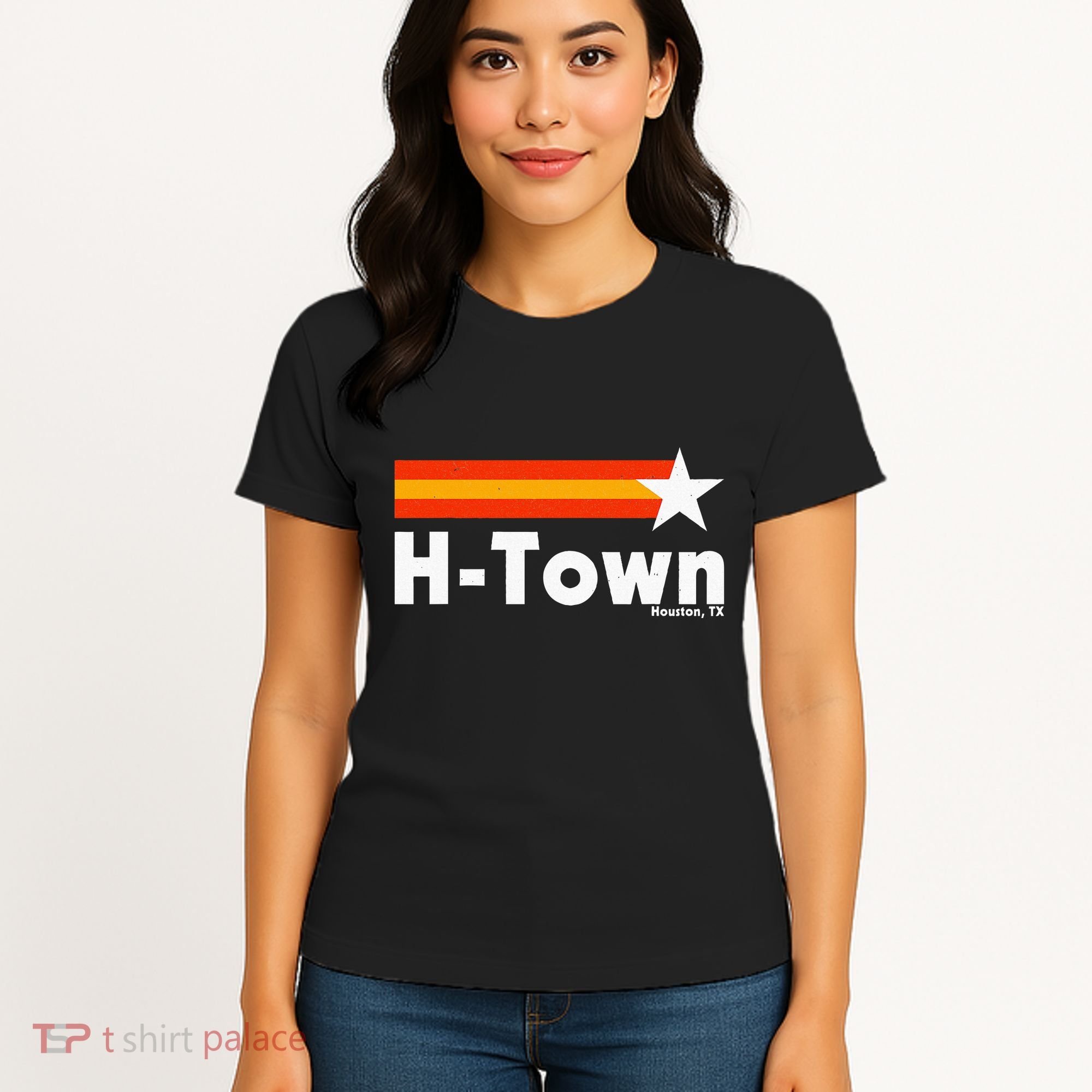 Distressed Town Houston Texas Strong Retro Houston Women's T-Shirt