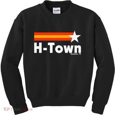 Distressed Town Houston Texas Strong Retro Houston Kids Sweatshirt