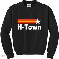 Distressed Town Houston Texas Strong Retro Houston Kids Sweatshirt thumb 0