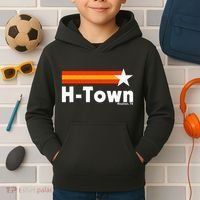Distressed Town Houston Texas Strong Retro Houston Kids Hoodie thumb 2