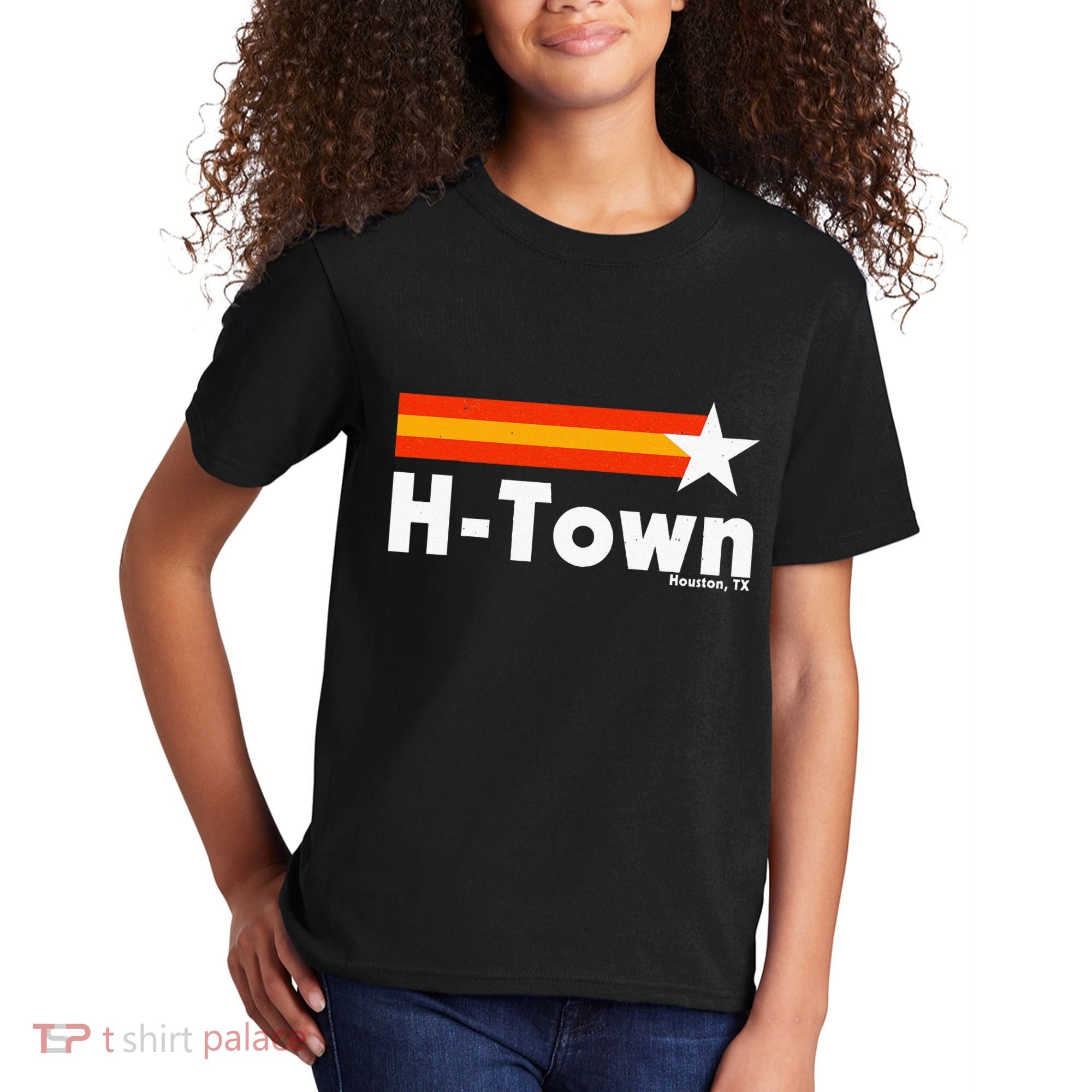 Distressed Town Houston Texas Strong Retro Houston Kids T-Shirt