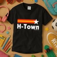 Distressed Town Houston Texas Strong Retro Houston Kids T-Shirt thumb 3