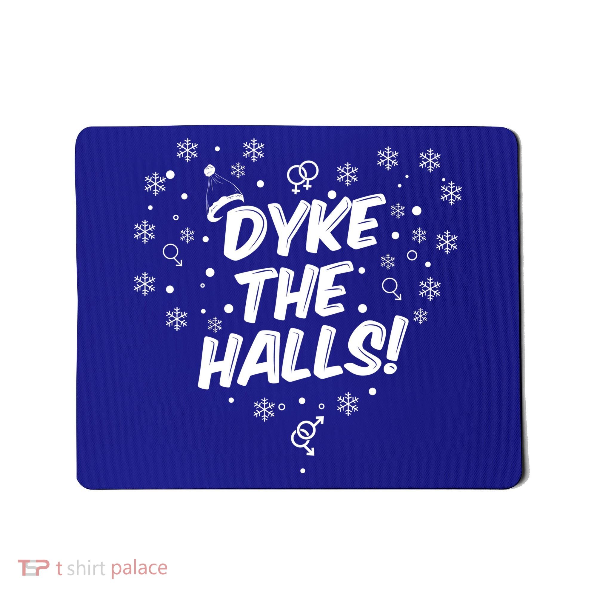 Dyke The Halls Lgbt Ugly Christmas Sweater Gift Holidays Mousepad