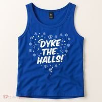 Dyke The Halls Lgbt Ugly Christmas Sweater Gift Holidays Tank Top thumb 2