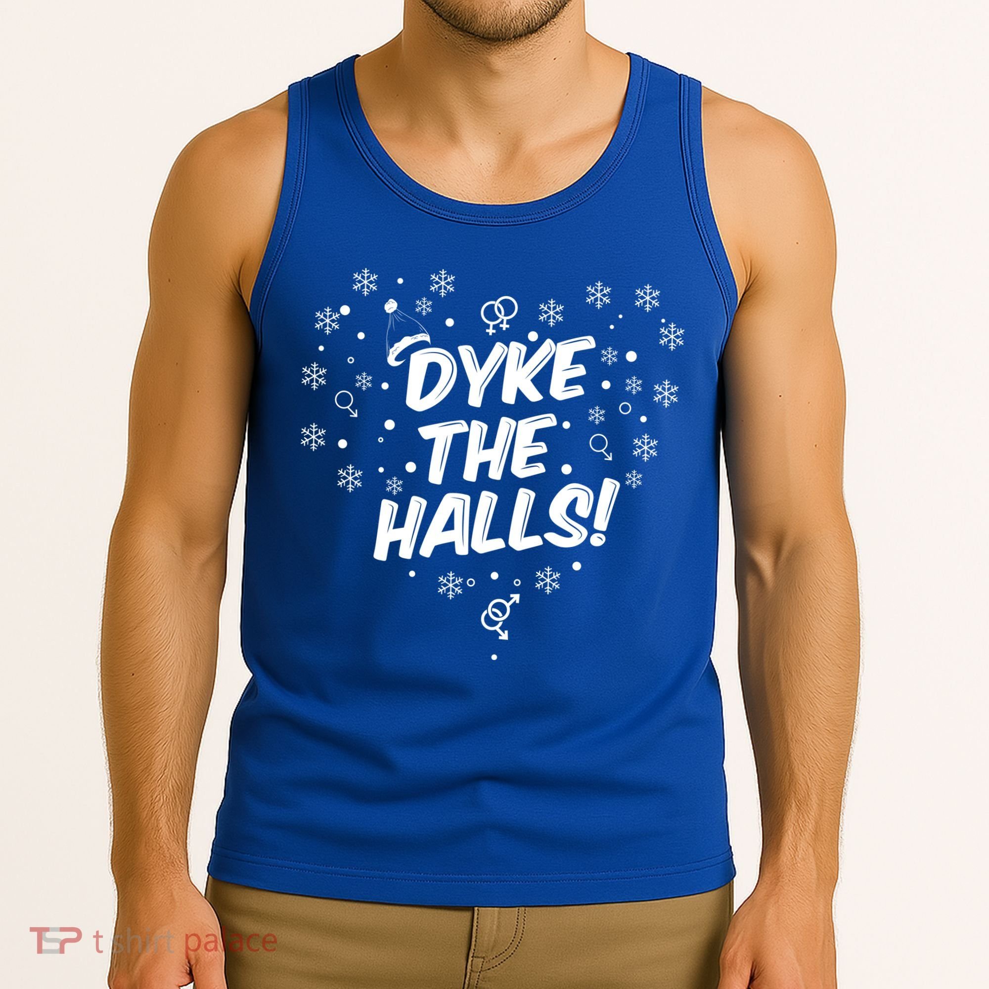 Dyke The Halls Lgbt Ugly Christmas Sweater Gift Holidays Tank Top