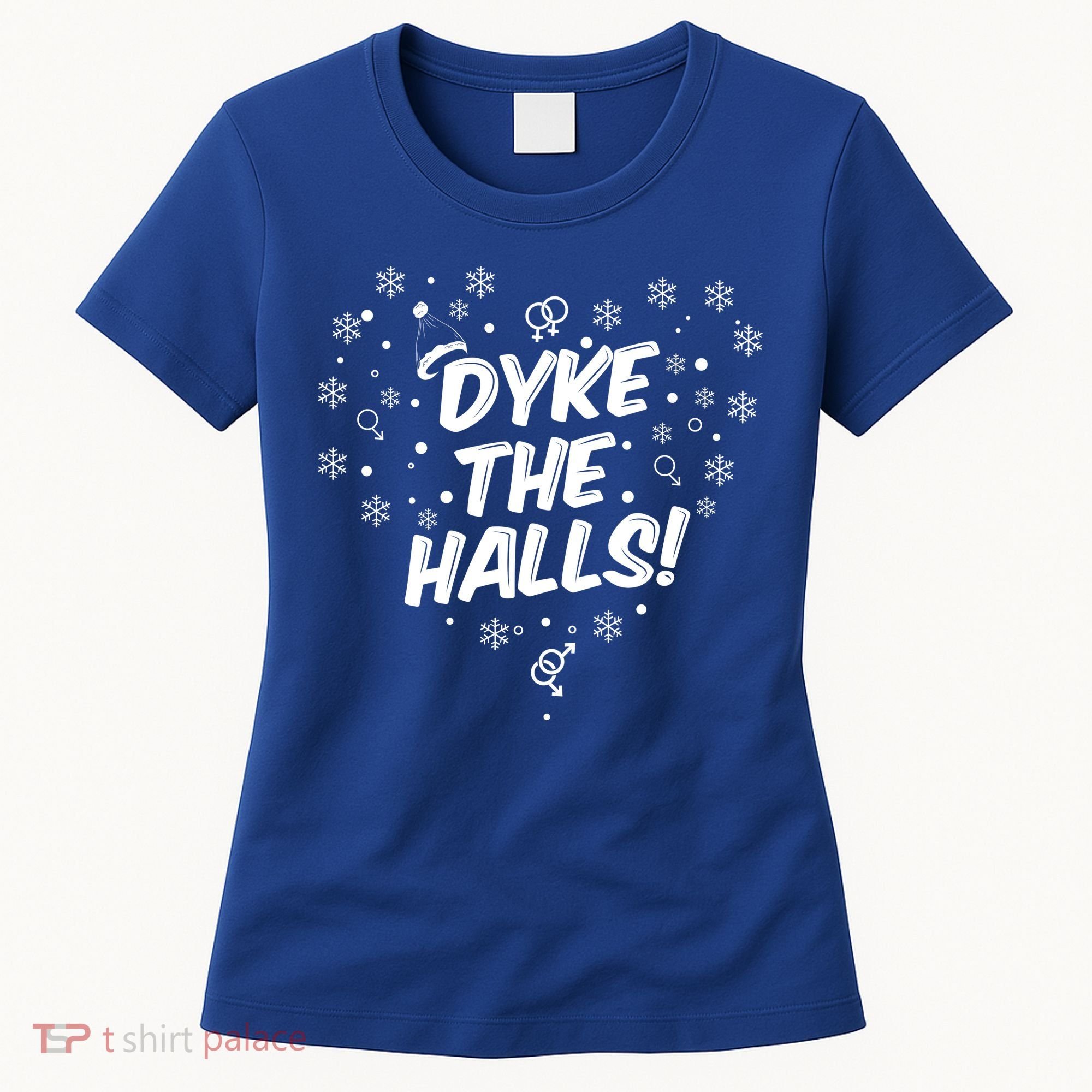 Dyke The Halls Lgbt Ugly Christmas Sweater Gift Holidays Women's T-Shirt