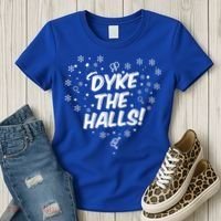Dyke The Halls Lgbt Ugly Christmas Sweater Gift Holidays Women's T-Shirt thumb 3