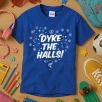 Dyke The Halls Lgbt Ugly Christmas Sweater Gift Holidays Kids T-Shirt thumb 3