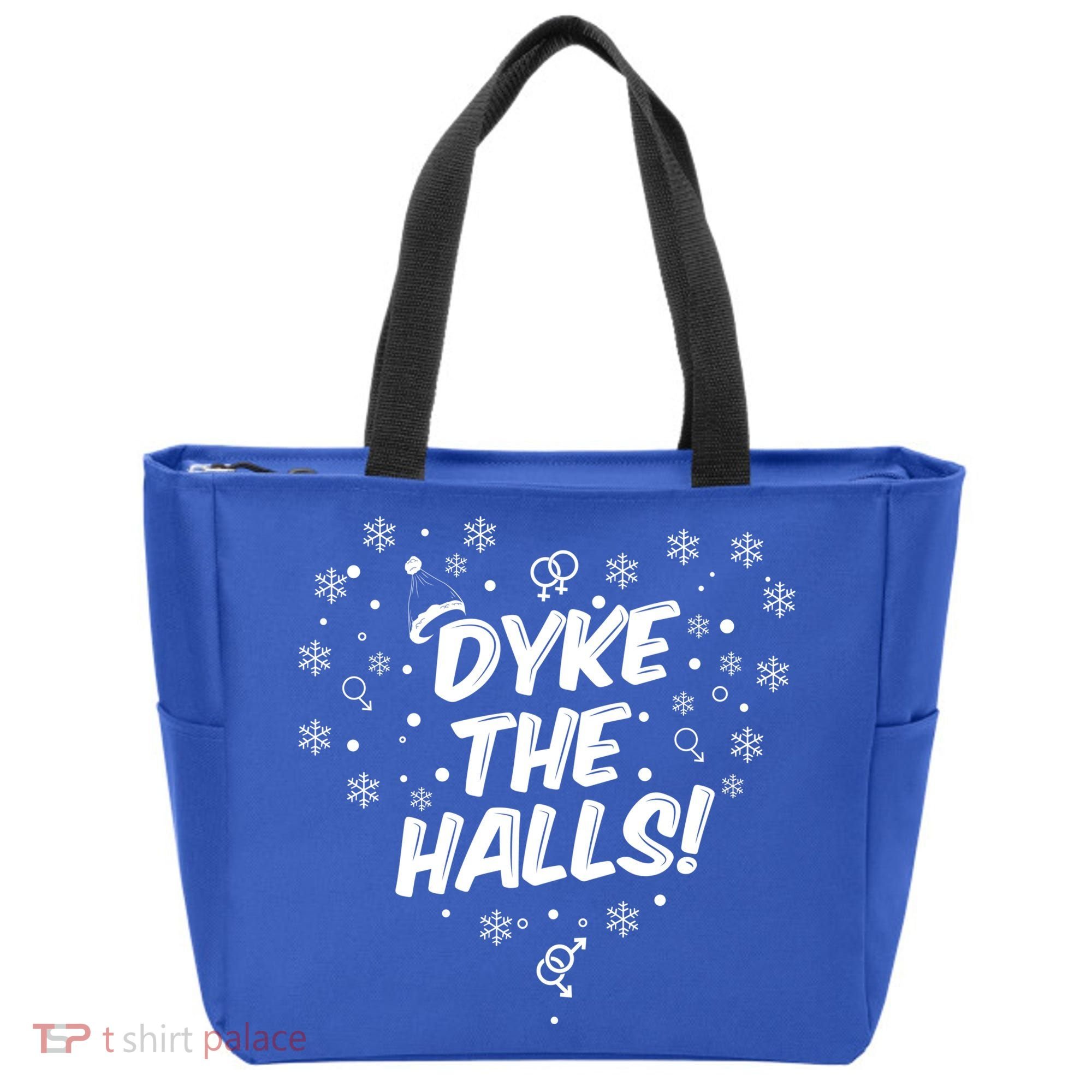Dyke The Halls Lgbt Ugly Christmas Sweater Gift Holidays Tote Bag