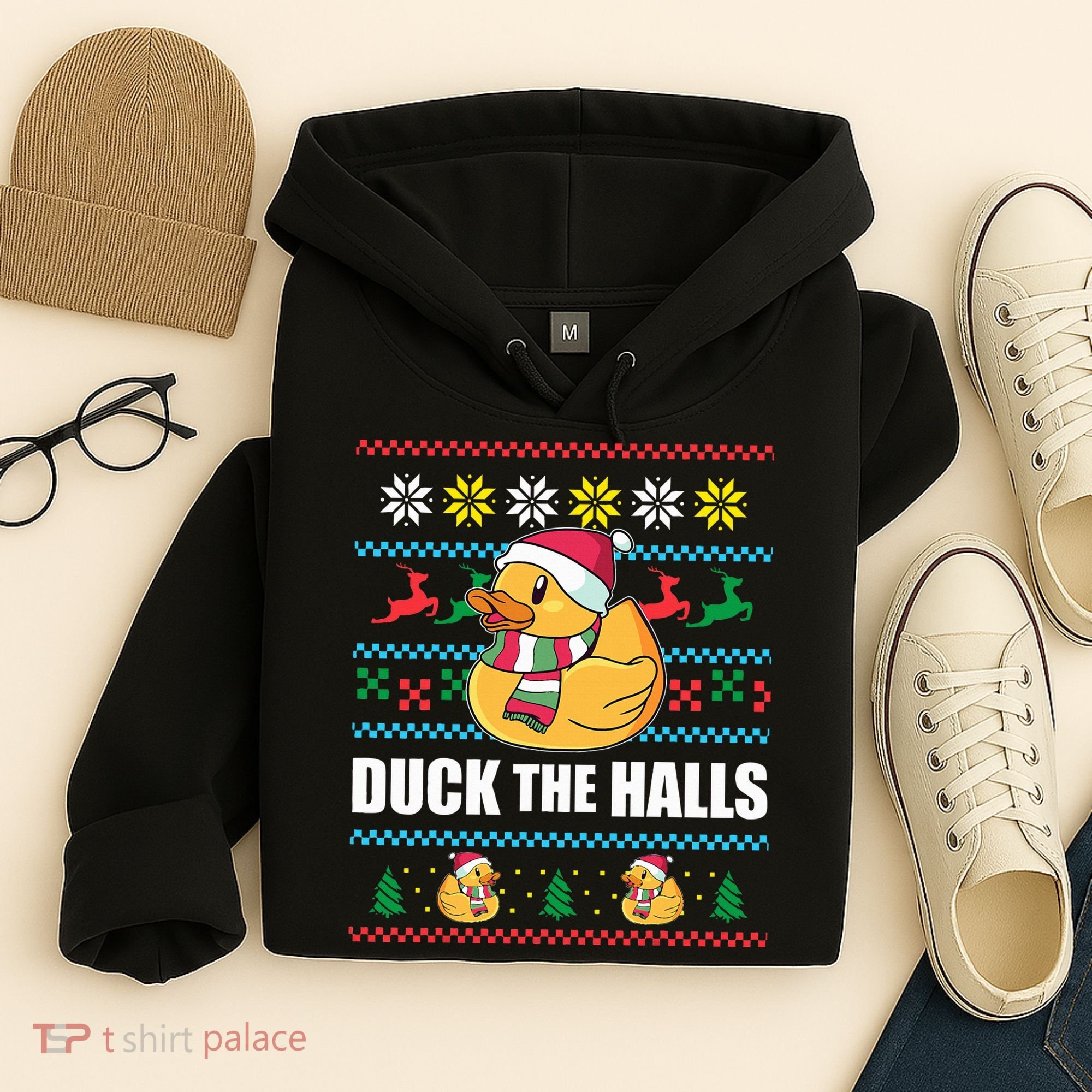 DUCK THE HALLS Funny Ugly Christmas Sweater Meme Gift Hoodie