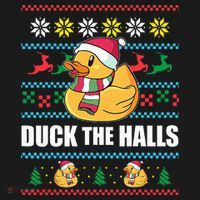 DUCK THE HALLS Funny Ugly Christmas Sweater Meme Gift Apron thumb 3