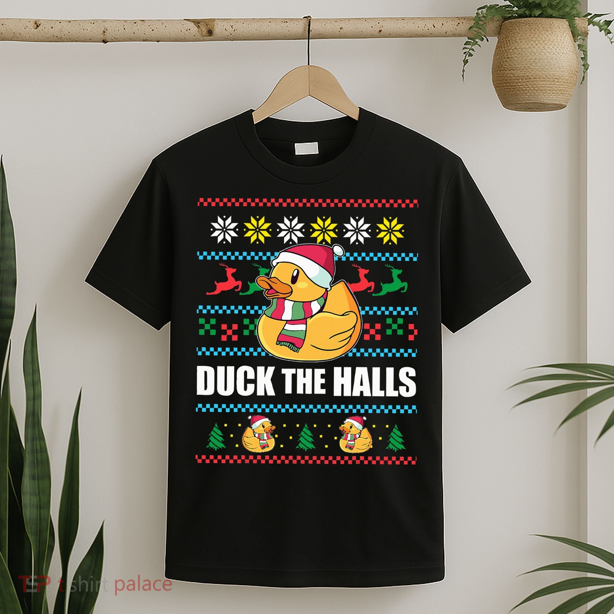 DUCK THE HALLS Funny Ugly Christmas Sweater Meme Gift T-Shirt